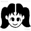 Mini stamp twin tail black eyes
