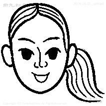 ミニスタンプ センター分けポニー