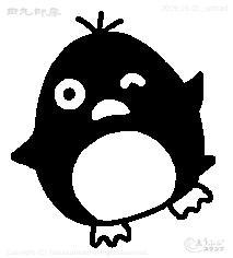 Penguin bundar stempel mini