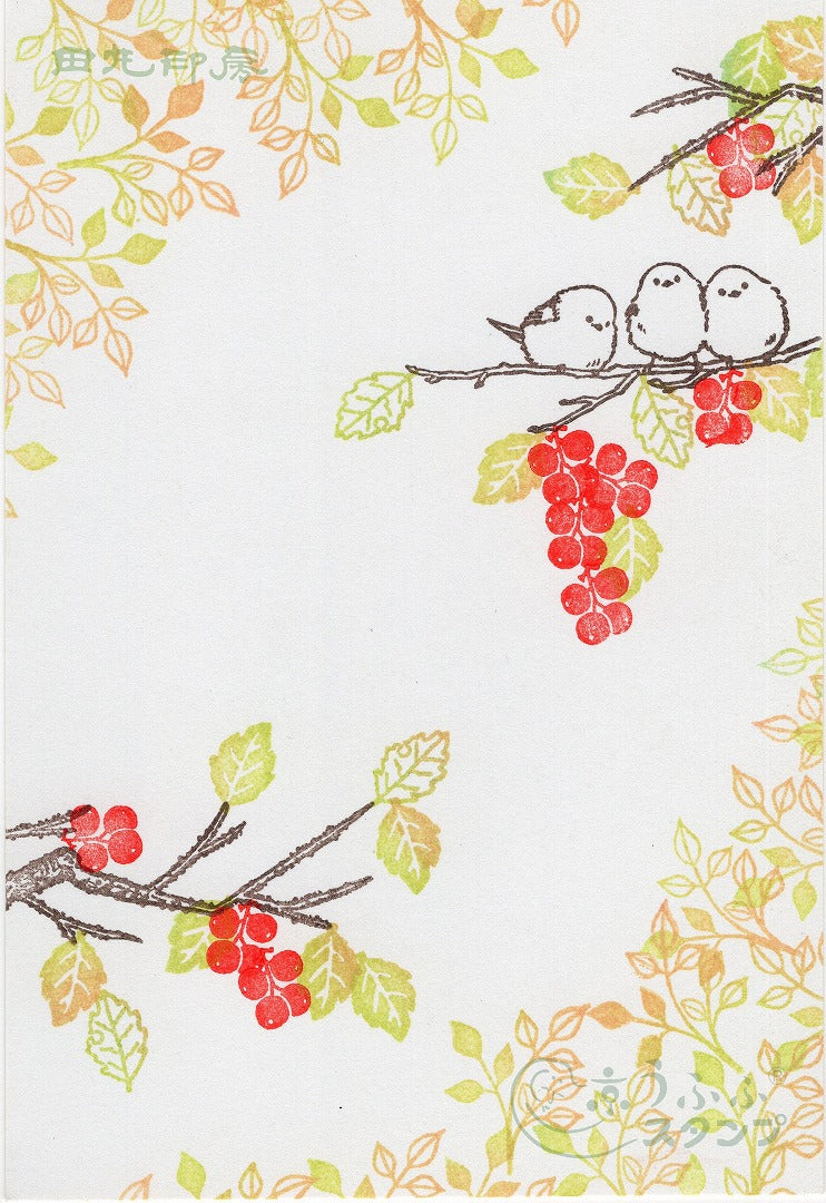 Mini stamp white leaves