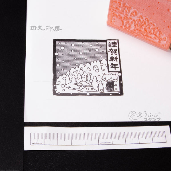 Happy New Year's snow scenery