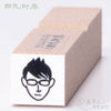 Mini stamp with oval glasses man