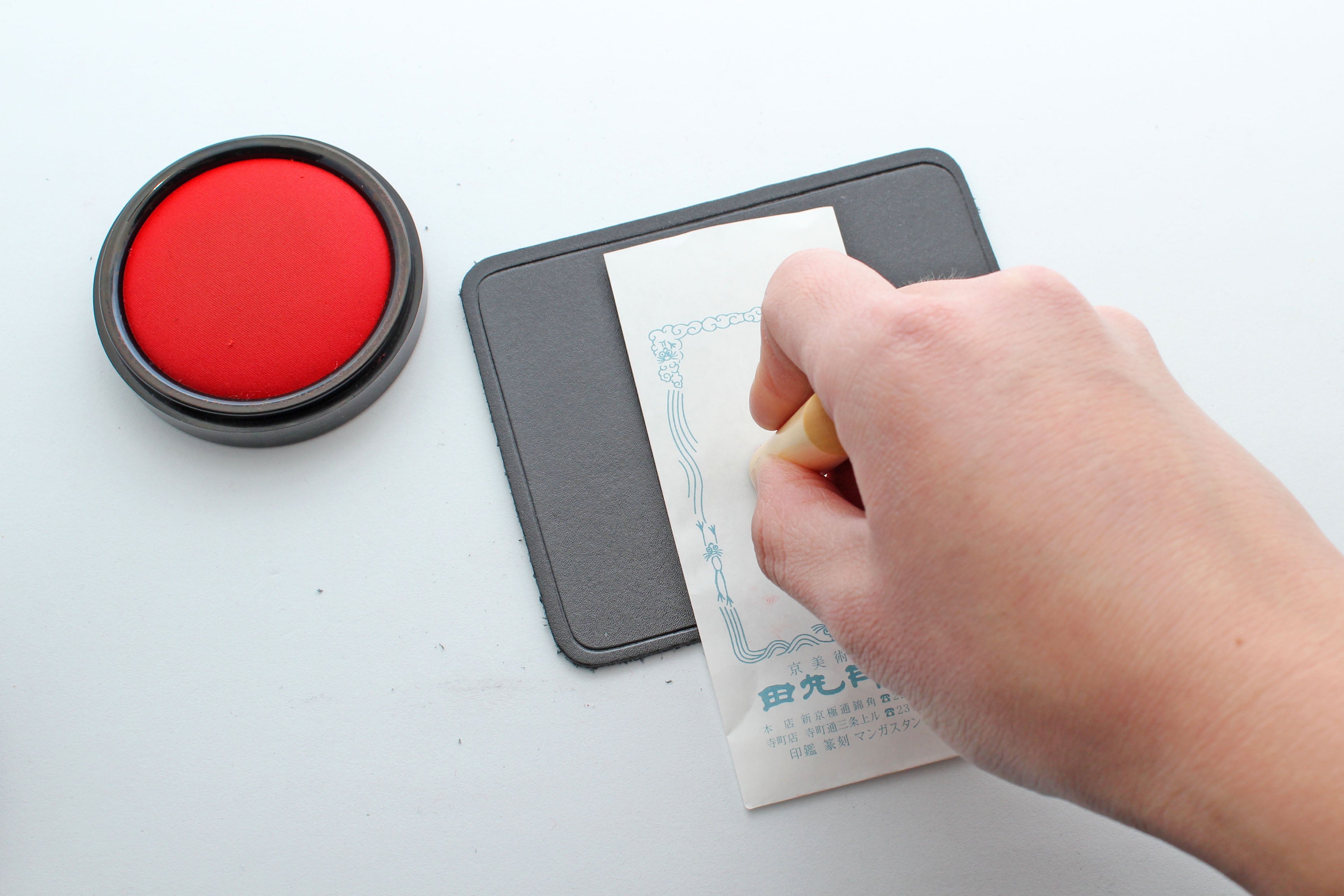 Genuine leather stamp mat (black)