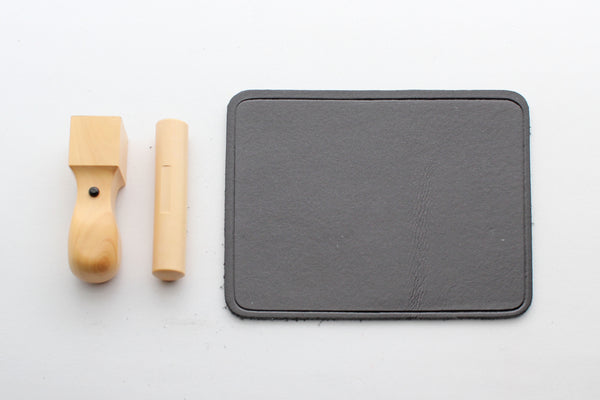 Genuine leather stamp mat (black)