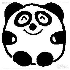 Mini timbre panda cercle