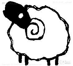 Mini stamp face black sheep